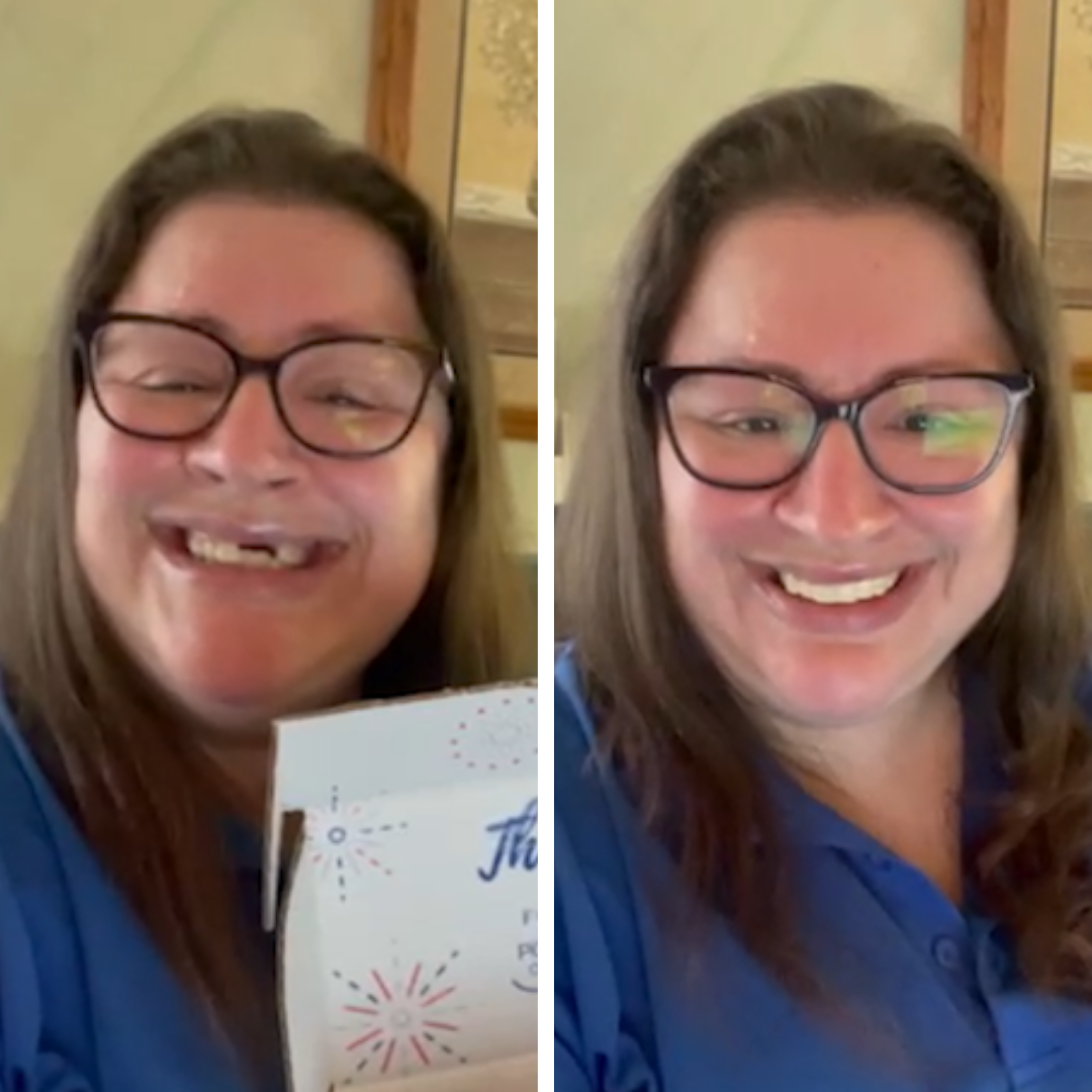 Estoy encantada con mi nueva sonrisa.