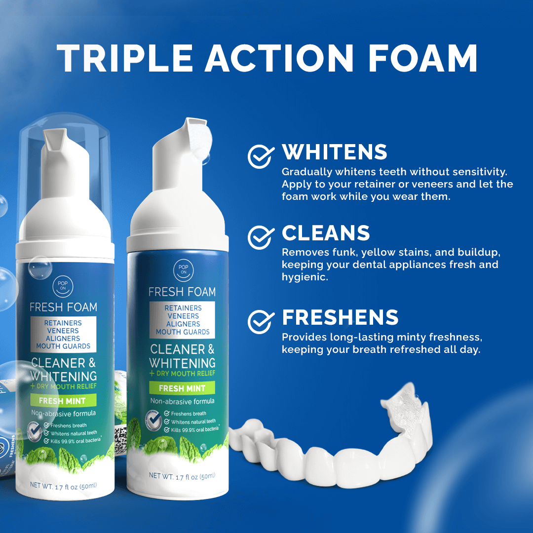 Pop On Fresh Foam | 2 Pack | Cleaner & Whitening | Save 30%