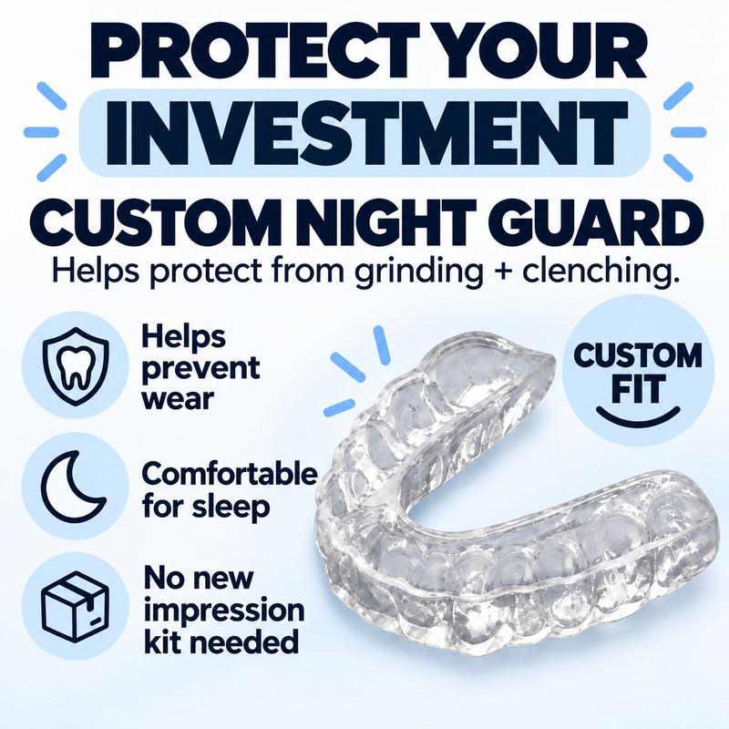 Custom Night Guard — No New Impressions Needed - Top / Clear