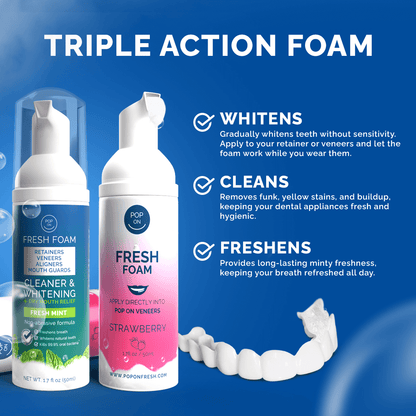 Pop On Fresh Foam |  3 Pack | Cleaner & Whitening | Save 33% + FREE Shipping