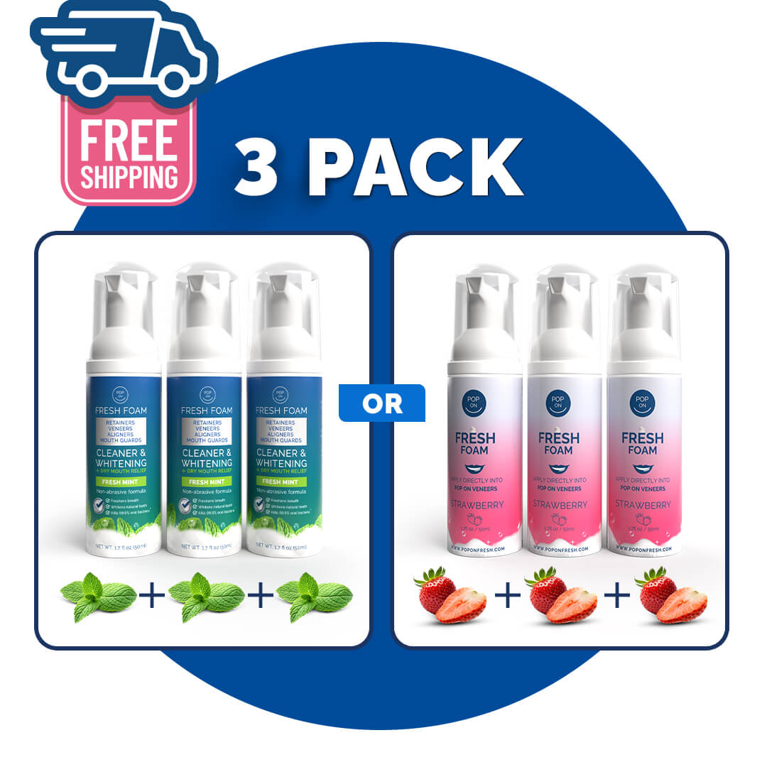 Pop On Fresh Foam |  3 Pack | Cleaner & Whitening | Save 33% + FREE Shipping